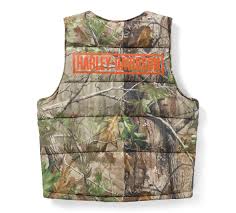 Chaleco tejido 97421-26VM Harley-Davidson marrón con estampado naranja