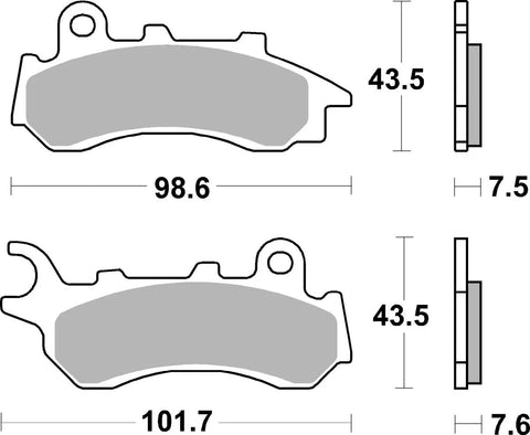 SBS Organic Brake Pads 233CT