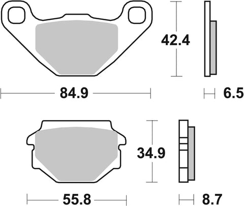 SBS Organic Front & Rear Brake Pads 113HF
