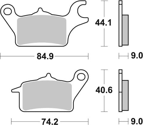 SBS Organic Front Brake Pads Yamaha MW 125 ABS / MW 125 / MW 300 ABS 222CT