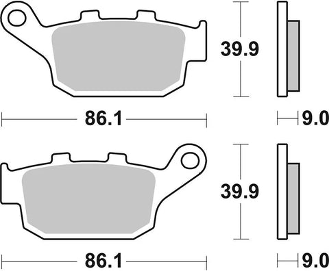SBS Organic Rear Brake Pads 881HF