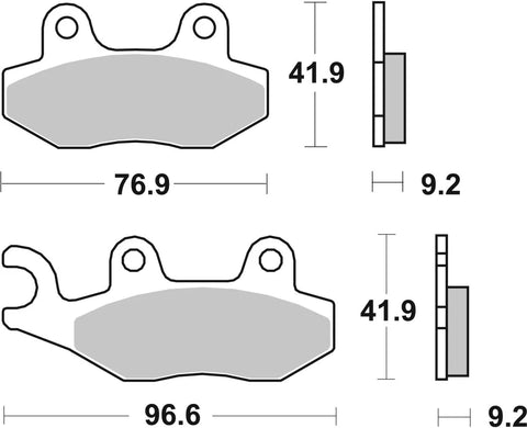 SBS Organic Front Brake Pads 163HF