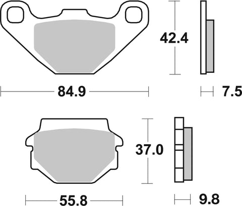 SBS Organic Front & Rear Brake Pads 135CT