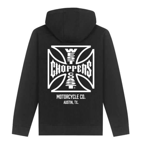 West Coast Choppers ATX Cross Zip Hoodie Black/White