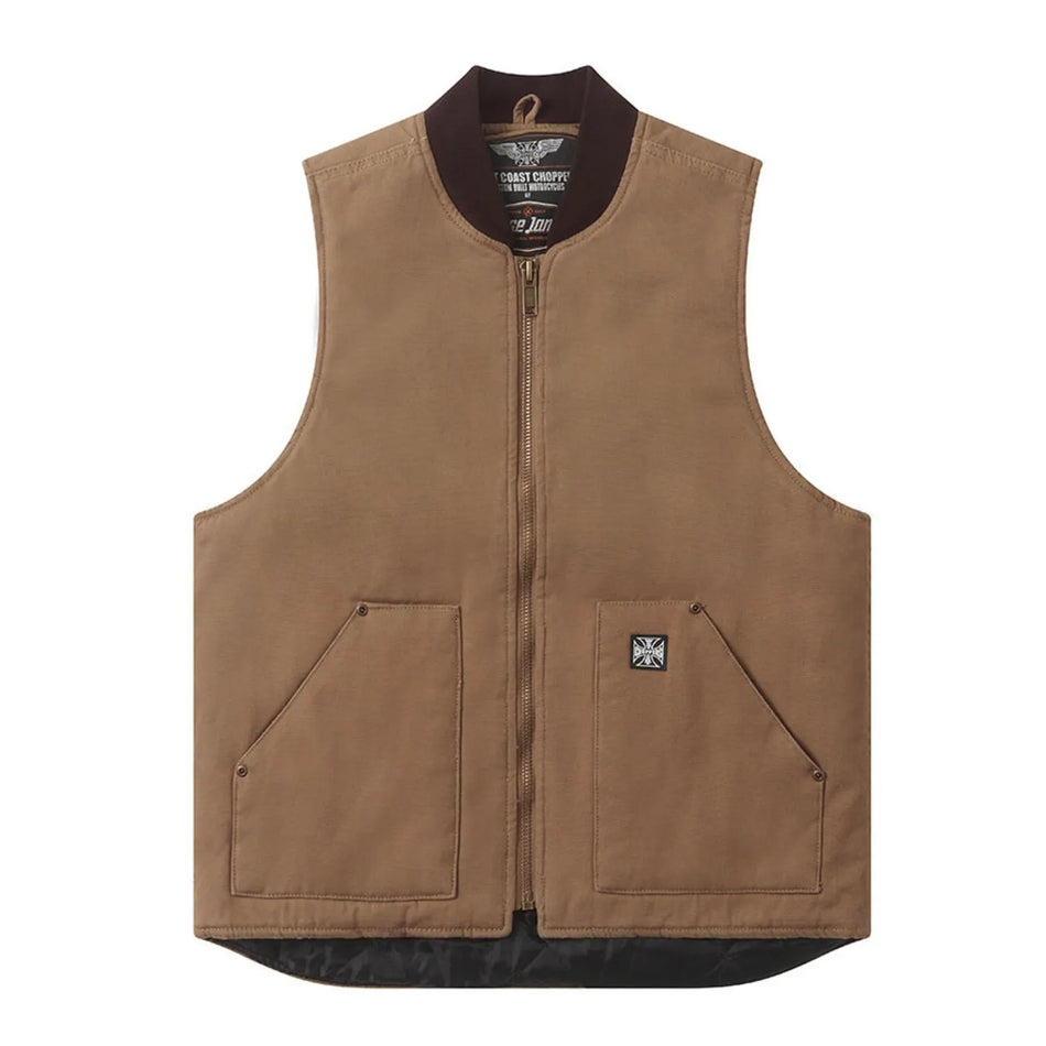 West Coast Choppers Heavy Duty Work Vest Frontier Brown