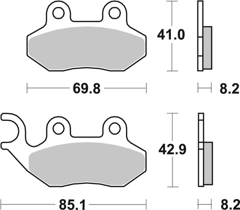 SBS Organic Front & Rear Brake Pads 140HF