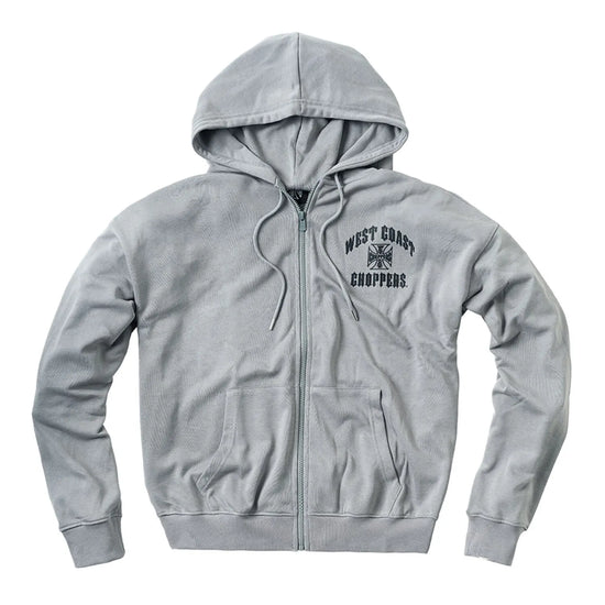 West Coast Choppers Iron Oversized Zip Hoodie Grey