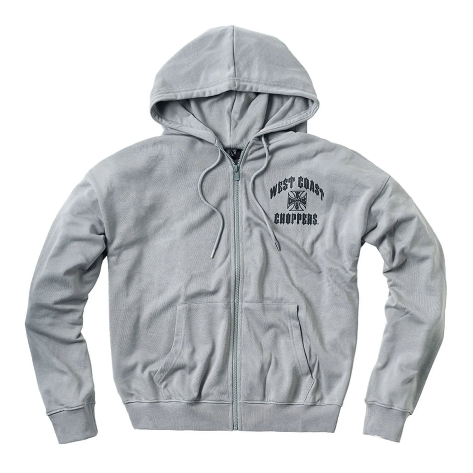 West Coast Choppers Iron Oversized Zip Hoodie Grey