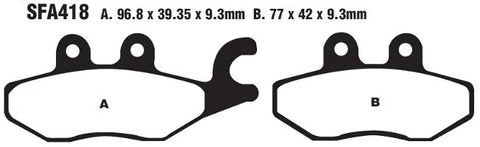 EBC Organic Front & Rear Brake Pads SFA418