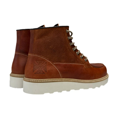 West Coast Choppers Rigid Boots Tumbled Brown
