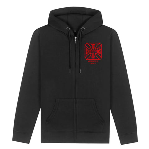 West Coast Choppers ATX Cross Zip Hoodie Black/Red