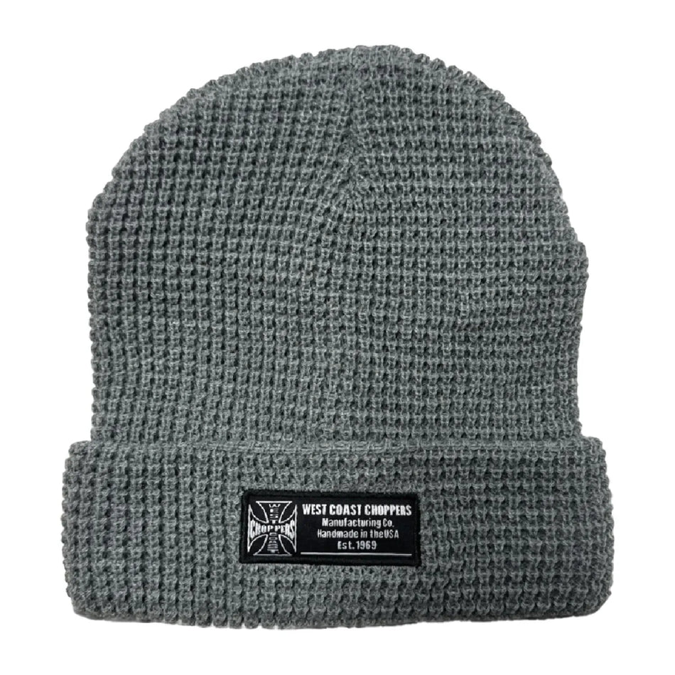 West Coast Choppers Waffle Cuff Beanie Grey