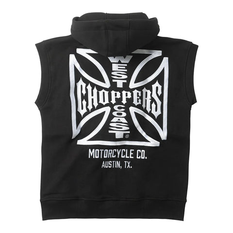West Coast Choppers OG ATX Sleeveless Zip Hoodie Black