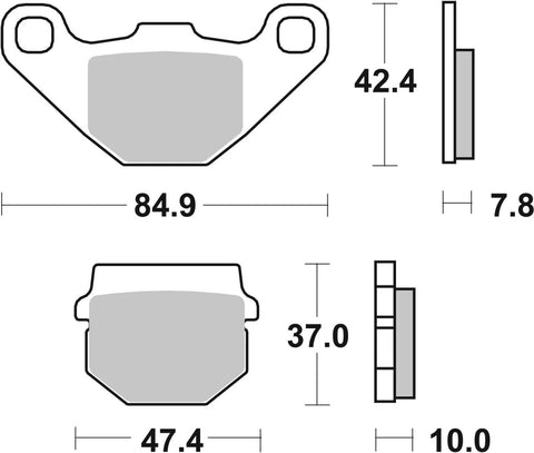 SBS Organic Front & Rear Brake Pads 102HF