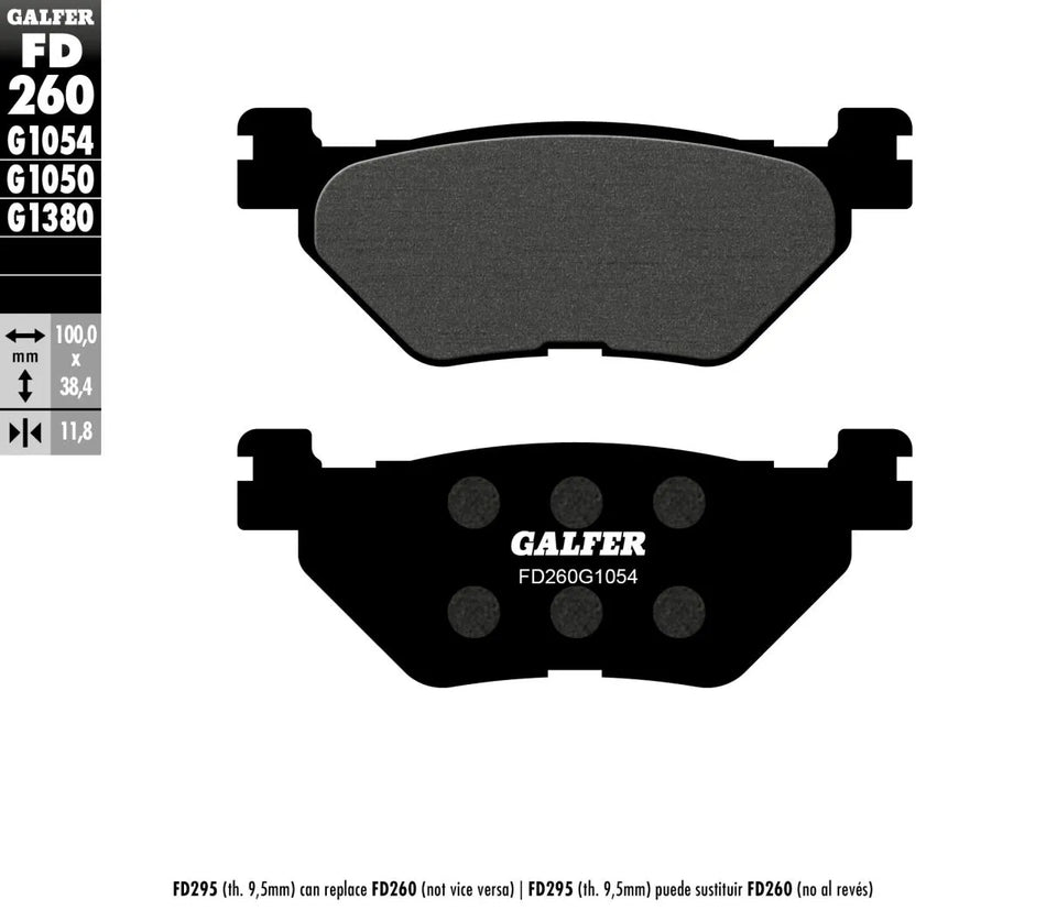 Galfer Sintered Metal Rear Brake Pads FD260G1054