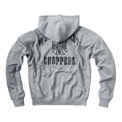 West Coast Choppers Iron Oversized Zip Hoodie Grey