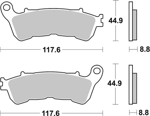 SBS Organic Front & Rear Brake Pads 828HF