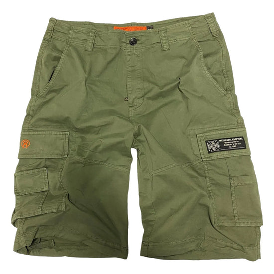 West Coast Choppers CFL Cargo Shorts Vintage Olive Green
