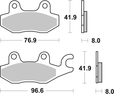 SBS Organic Front & Rear Brake Pads 134HF