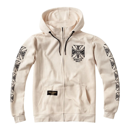West Coast Choppers Dominator Zip Hoodie Cream