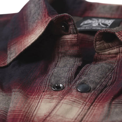 West Coast Choppers Outlaw Flannel Shirt Red/Grey