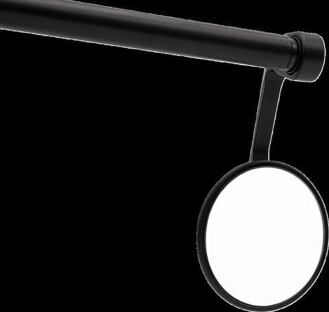 Gilles Tooling MOON Round Motorcycle Bar End Mirror Matt Black (M04-02-BD)