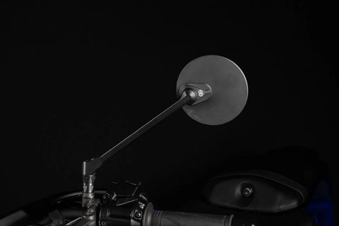 Gilles Tooling MOON Round Motorcycle Mirror Right Matt Black (M04-04-R-BD)