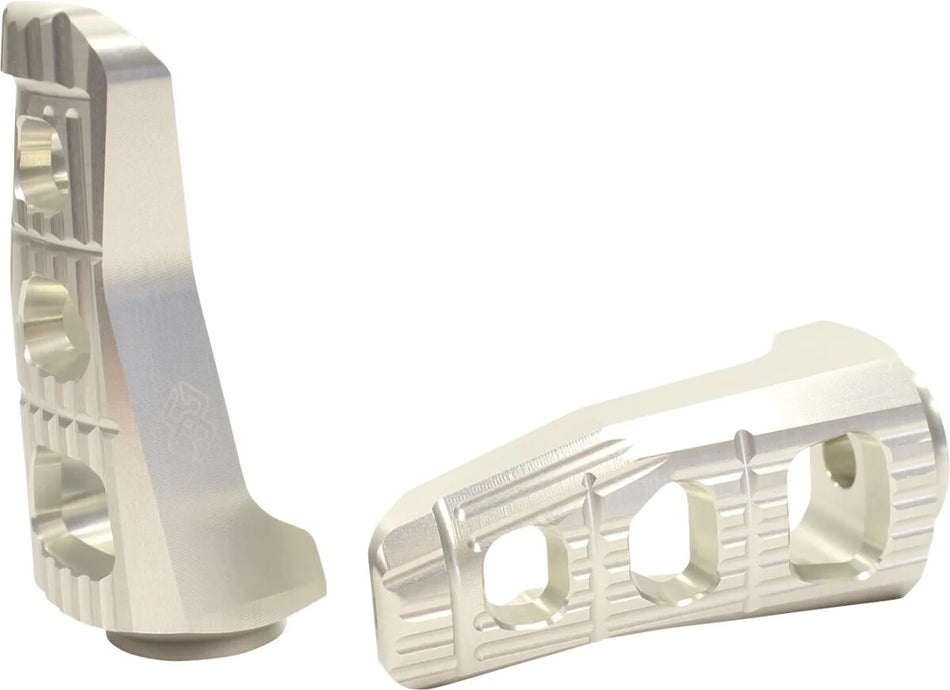 Gilles Tooling Touring Motorcycle Rider/Pillion Footpegs Silver (RGK-580-UF20-SET-S)