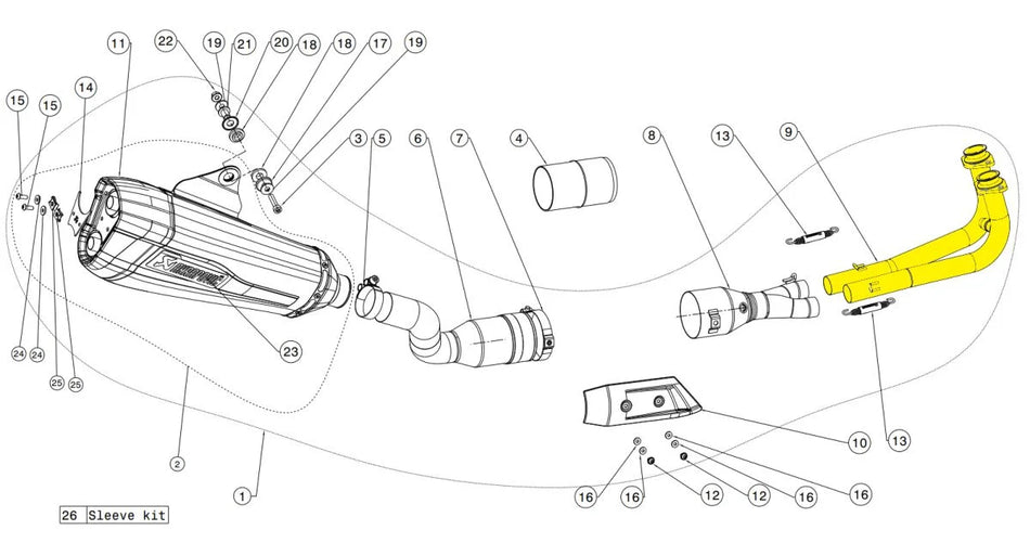 Akrapovic Header Kit Stainless Steel Yamaha T-Max (H-Y5R1)