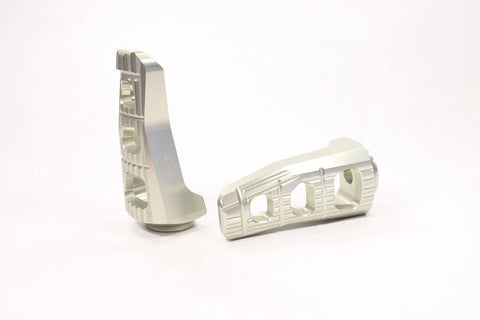 Gilles Tooling Touring Motorcycle Rider Footpegs Silver (RGK-950-UF20-SET-S)