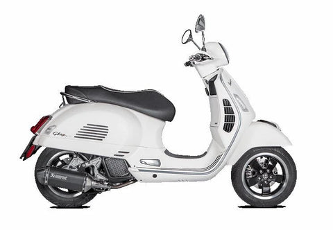 Akrapovic Slip-on Line Muffler Black Stainless Steel Carbon End Cap Vespa (S-VE125SO1-HZBL)