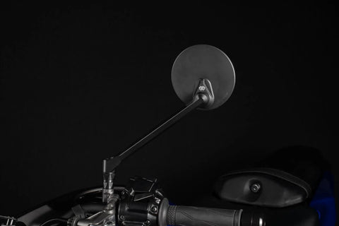Gilles Tooling MOON Round Motorcycle Mirror Right Matt Black (M04-04-R-BD)
