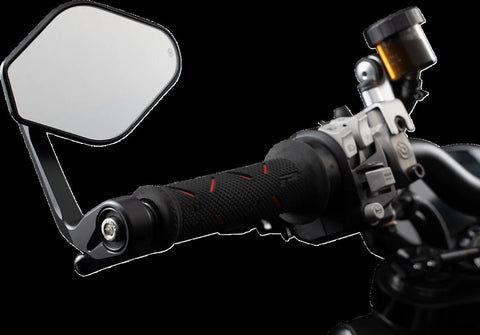 Gilles Tooling STRATOS Motorcycle Bar End Mirror Matt Black (M03-01-BD)
