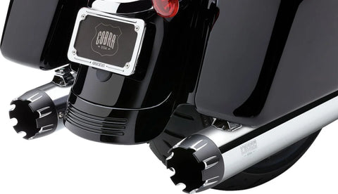 Cobra 4" Round Slip-on Contrast Cut Mufflers Chrome (6267)