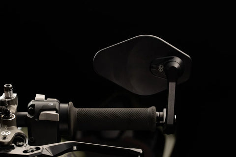 Gilles Tooling STRATOS Motorcycle Bar End Mirror M12 Matt Black