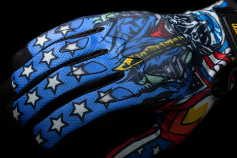 ICON Hooligan Flyboy CE Gloves Black/Blue/Red/White