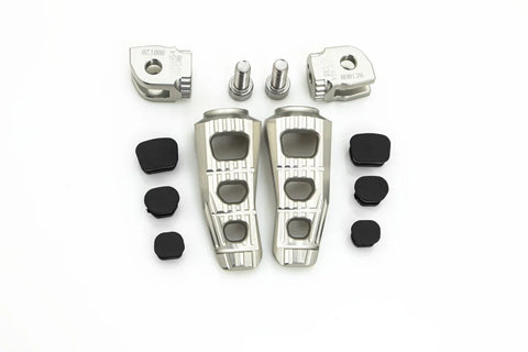 Gilles Tooling Touring Motorcycle Rider Footpegs Silver (RGK-500-UF20-SET-S)