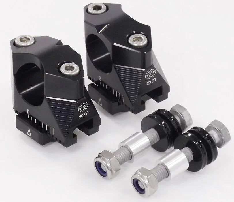 Gilles Tooling 2DGT Adjustable Handlebar Risers Black (2DGT-02-04)