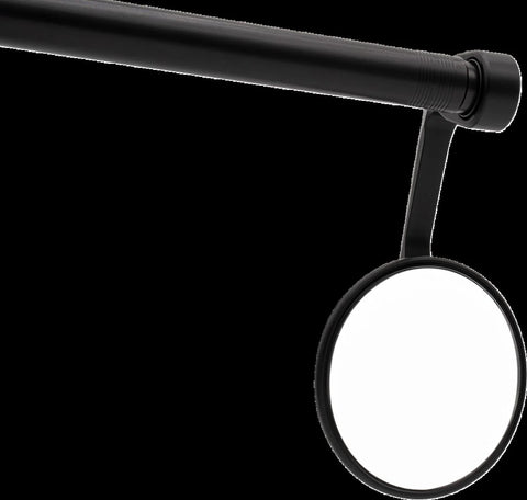 Gilles Tooling MOON Round Motorcycle Bar End Mirror Matt Black (M04-01-BD)