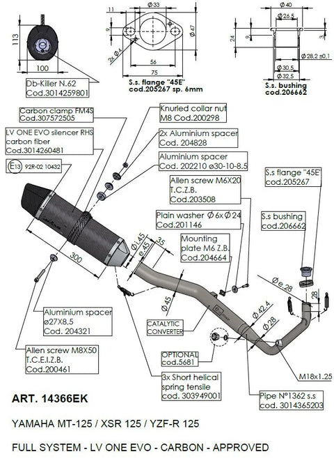 LeoVince LV One EVO Carbon Slip-One Exhaust System Ece/EU