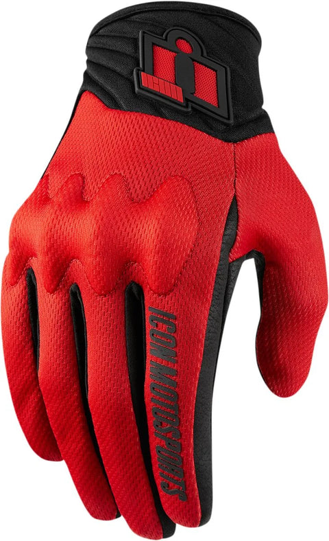 ICON Anthem 2 Textile CE Gloves Red/Black