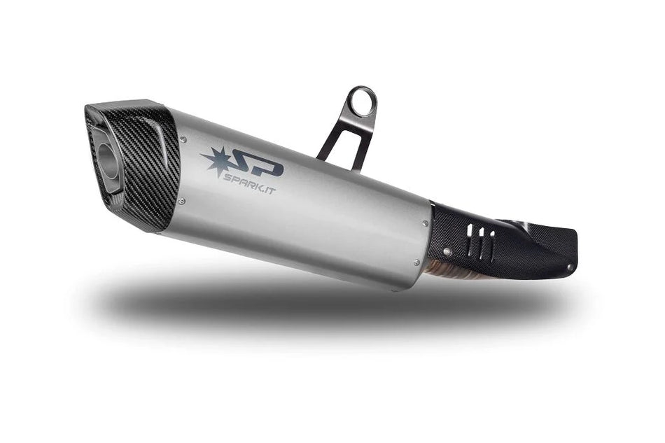 Spark Fighter Slip-on Muffler Full Titanium & Carbon End Cap, with Connecting Pipe (GBM0607TOM)