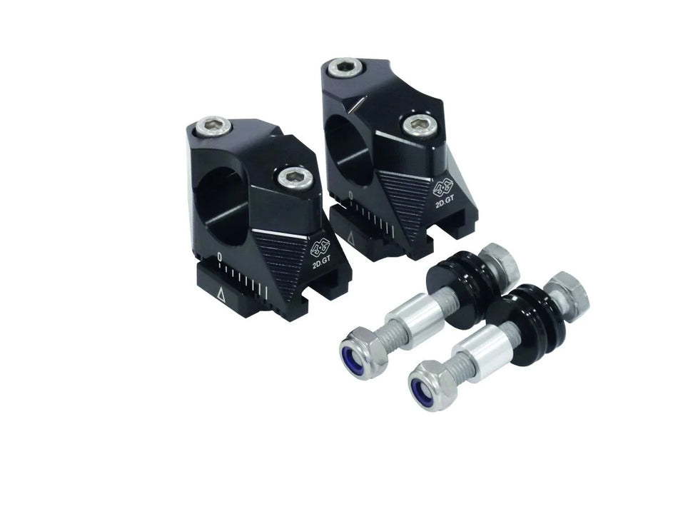 Gilles Tooling 2DGT Adjustable Motorcycle Handlebar Risers Black (2DGT-01)