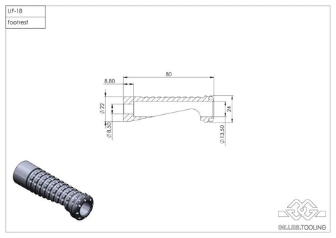 Gilles Tooling Racing Footpegs Black