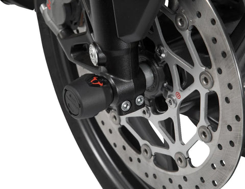 SW-Motech Front Axle Slider Set Black Triumph, Honda, Yamaha