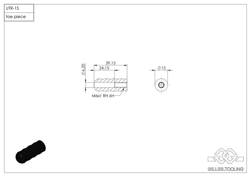 Gilles Tooling Toe Piece Left Black (UTR-15-B)