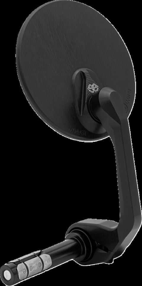Gilles Tooling MOON Round Motorcycle Bar End Mirror Matt Black (M04-01-BD)