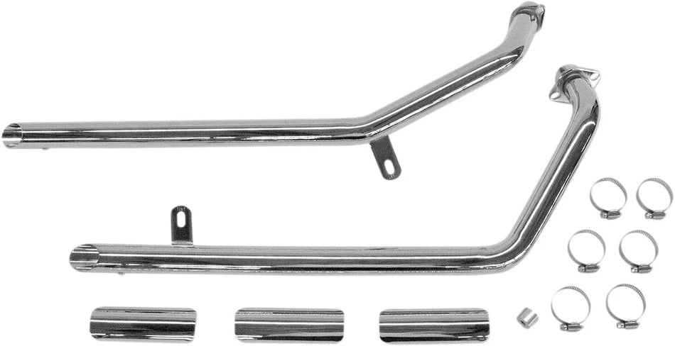 Cobra 1-5/8" Drag Pipes Exhaust System Chrome with Slash Cut Tip