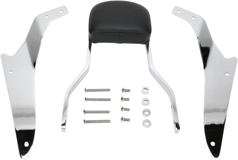 Cobra Short Square Sissy Bar Chrome with Pad (02-5601)