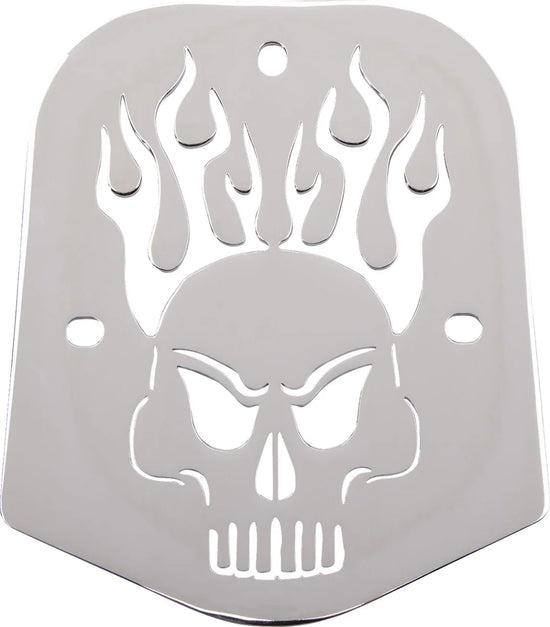 Cobra Skull Steel Backrest Insert Chrome for Tall Square Backrests